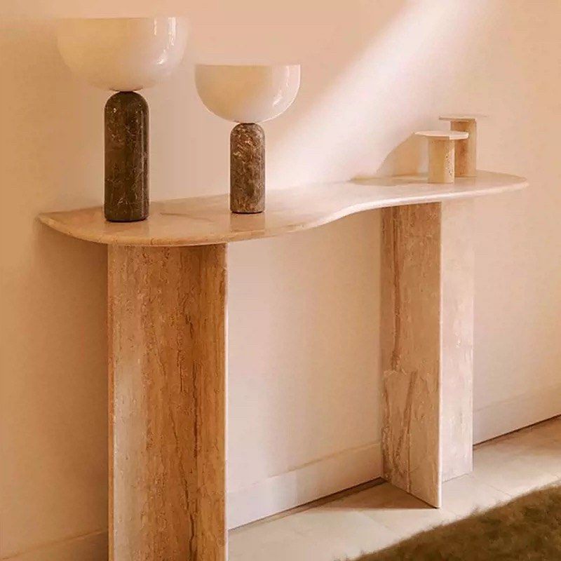 VERENA Modern Travertine Console Table - Radical Homes Singapore
