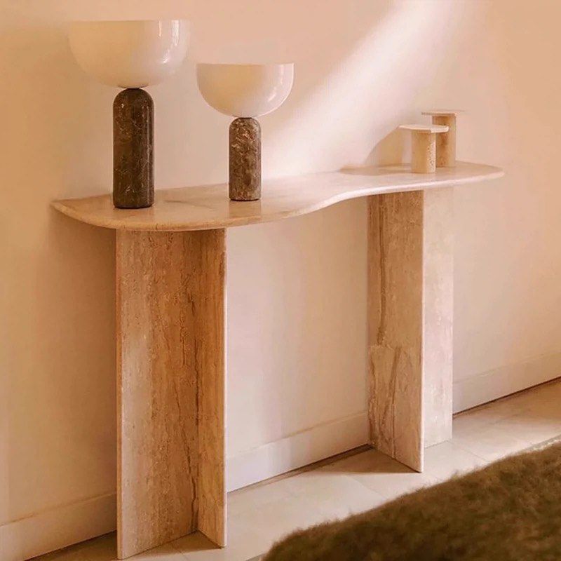 VERENA Modern Travertine Console Table - Radical Homes Singapore