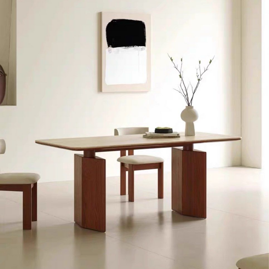 QUERIDA Modern Travertine Dining Table - Radical Homes Singapore
