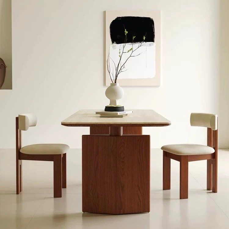 QUERIDA Modern Travertine Dining Table - Radical Homes Singapore