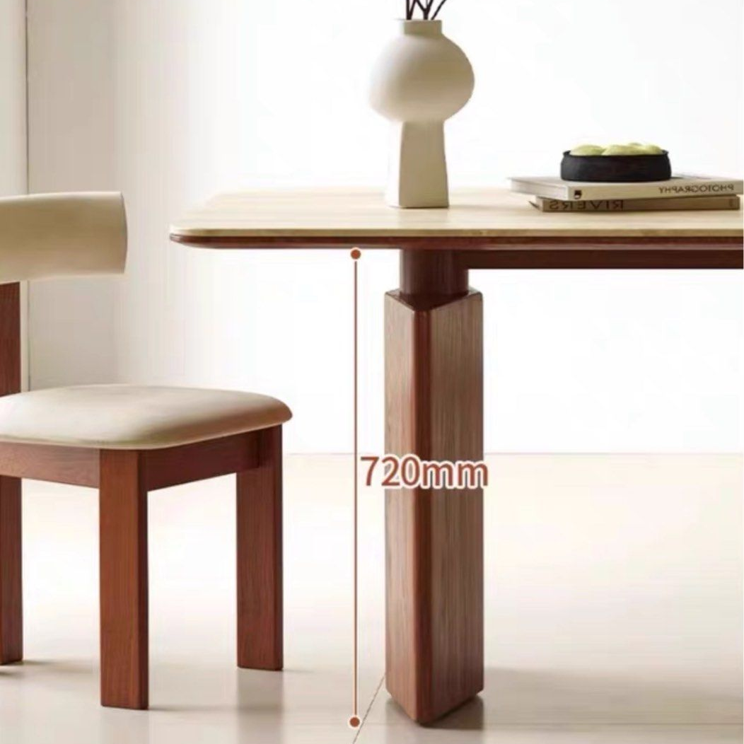 QUERIDA Modern Travertine Dining Table - Radical Homes Singapore