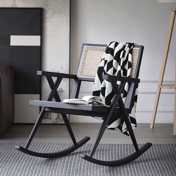 HANA Japandi Rattan Rocking Chair - Radical Homes Singapore