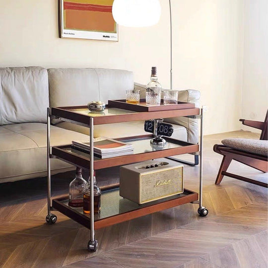 WRENZ Modern Walnut Bar Cart - Cassa Haus Singapore