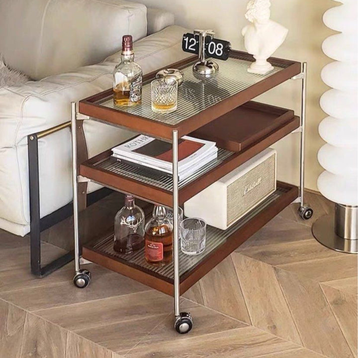 ZILA Modern Walnut Bar Cart - Radical Homes Singapore