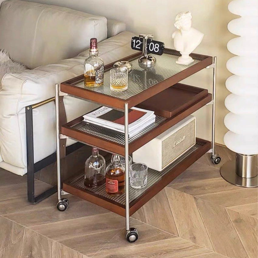 ZILA Modern Walnut Bar Cart - Radical Homes Singapore