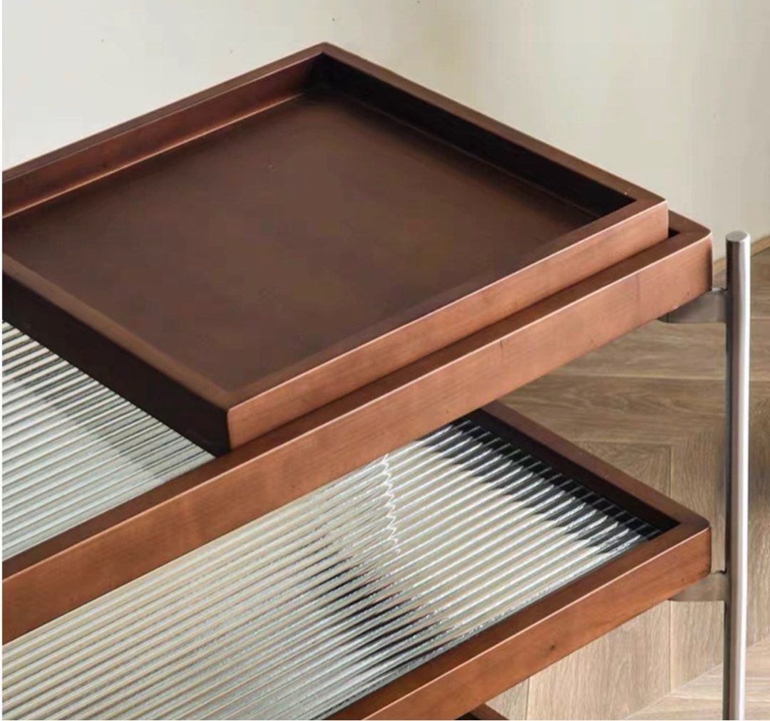 ZILA Modern Walnut Bar Cart - Radical Homes Singapore