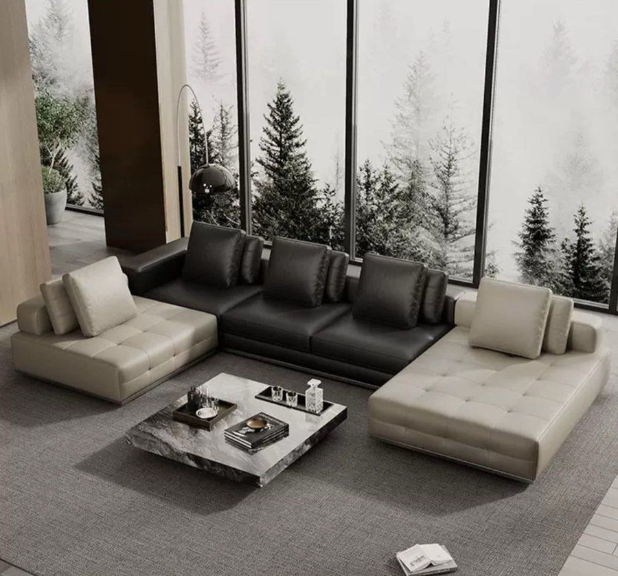 MARCELLIO Modern Genuine Leather Sofa - Radical Homes Singapore