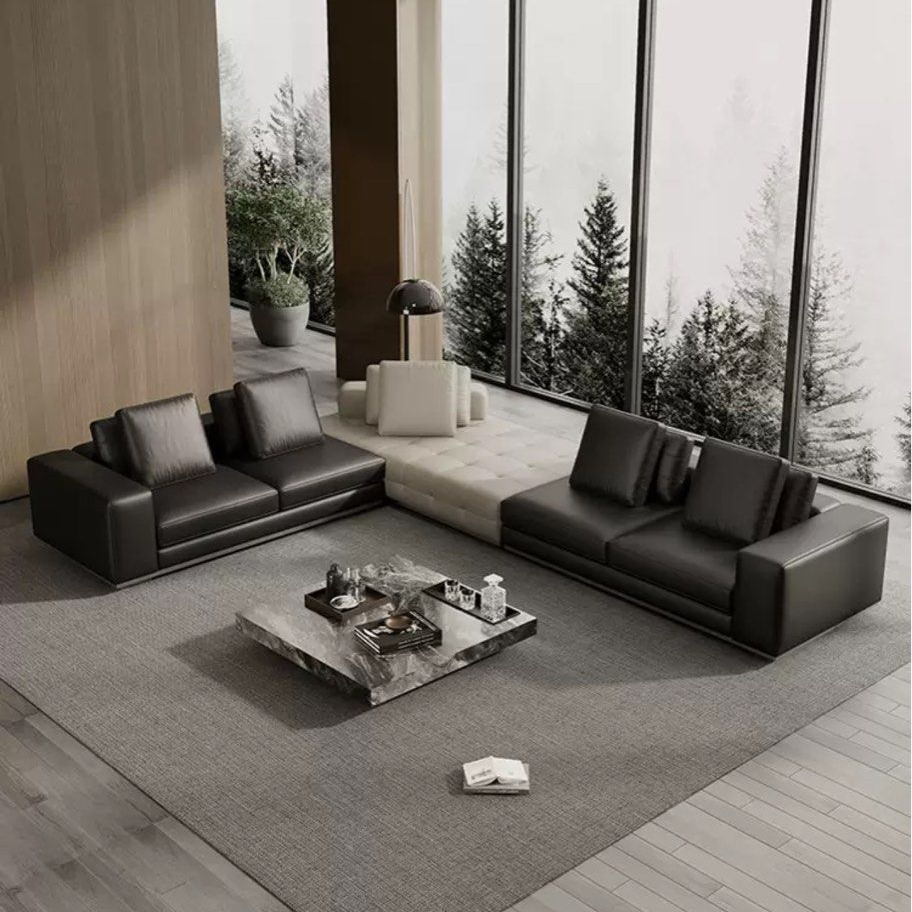 MARCELLIO Modern Genuine Leather Sofa - Radical Homes Singapore