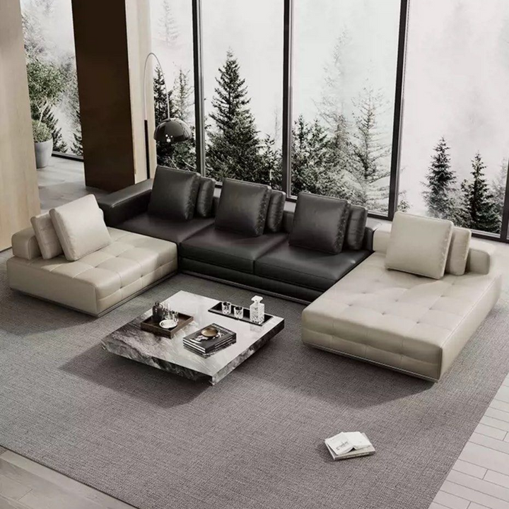 MARCELLIO Modern Genuine Leather Sofa - Radical Homes Singapore