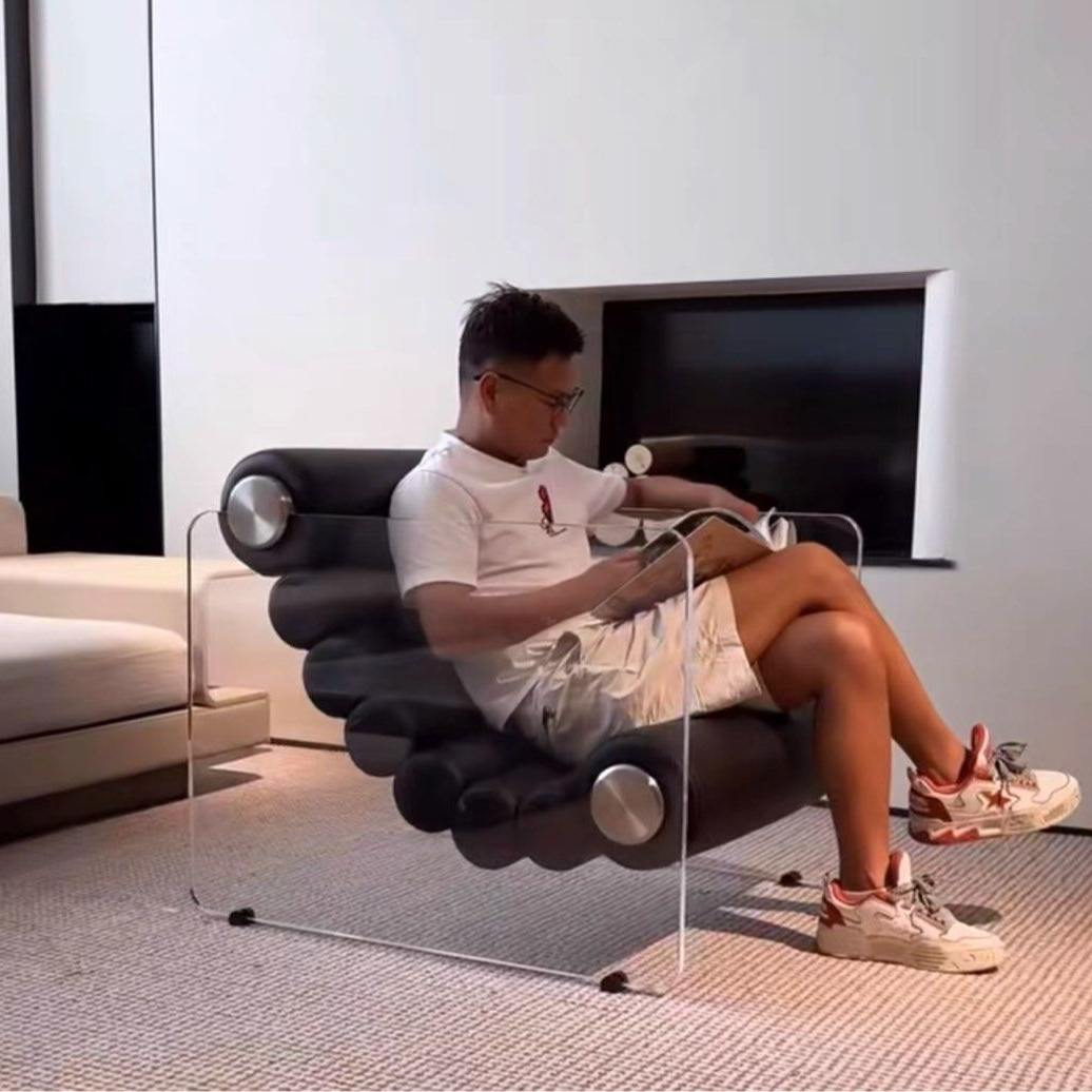 LUCENTI Modern Leather Lounge Chair - Cassa Haus Singapore