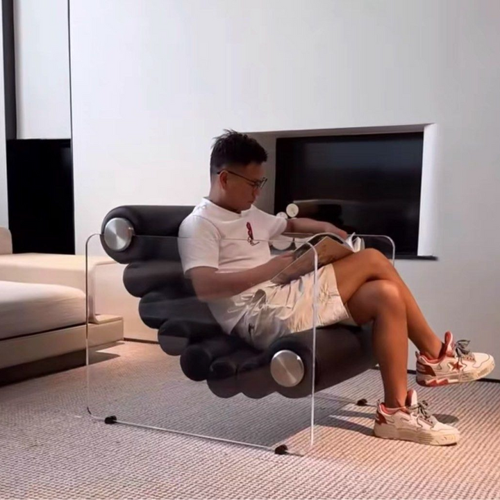 LUCENTI Modern Leather Lounge Chair - Cassa Haus Singapore